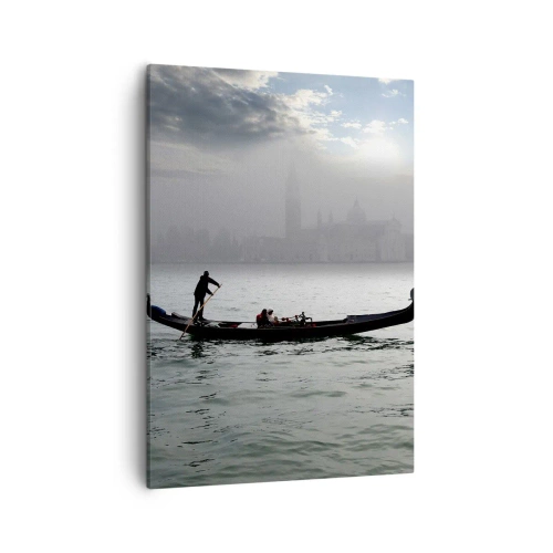 Canvas picture - Fairytale City from Water and Fog - 50x70 cm