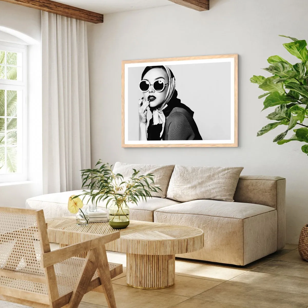 Poster in light oak frame - Greetings from the 60-ies - 91x61 cm