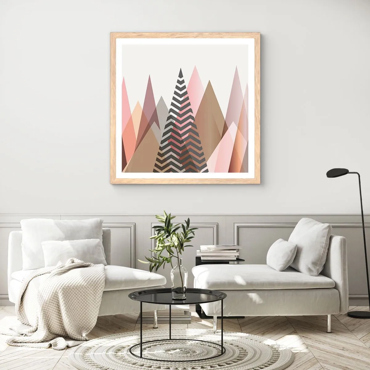Poster in light oak frame - View of the Piramide - 50x50 cm