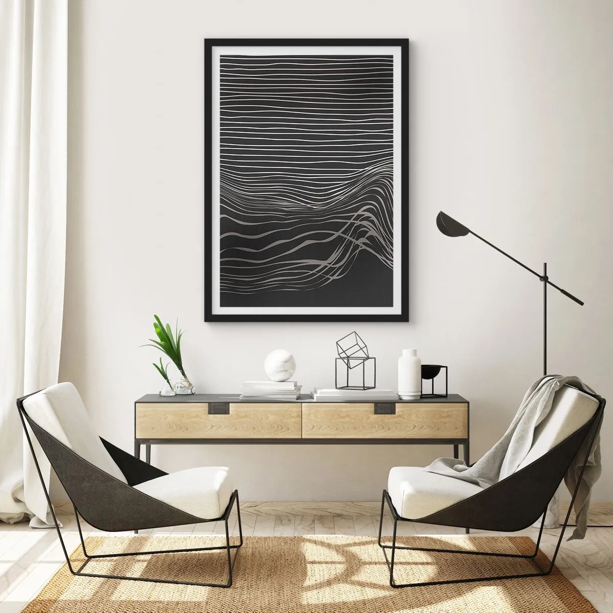 Poster in black frame - Rhythm and Accent - 40x50 cm