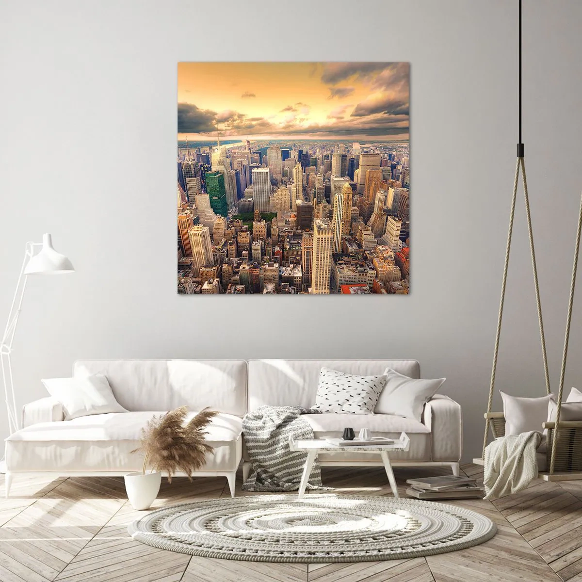 Canvas picture - Metropolis in Gold - 40x40 cm