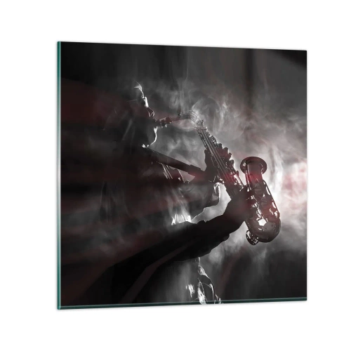 Glass picture - Lost in the Fog of Jazz - 30x30 cm