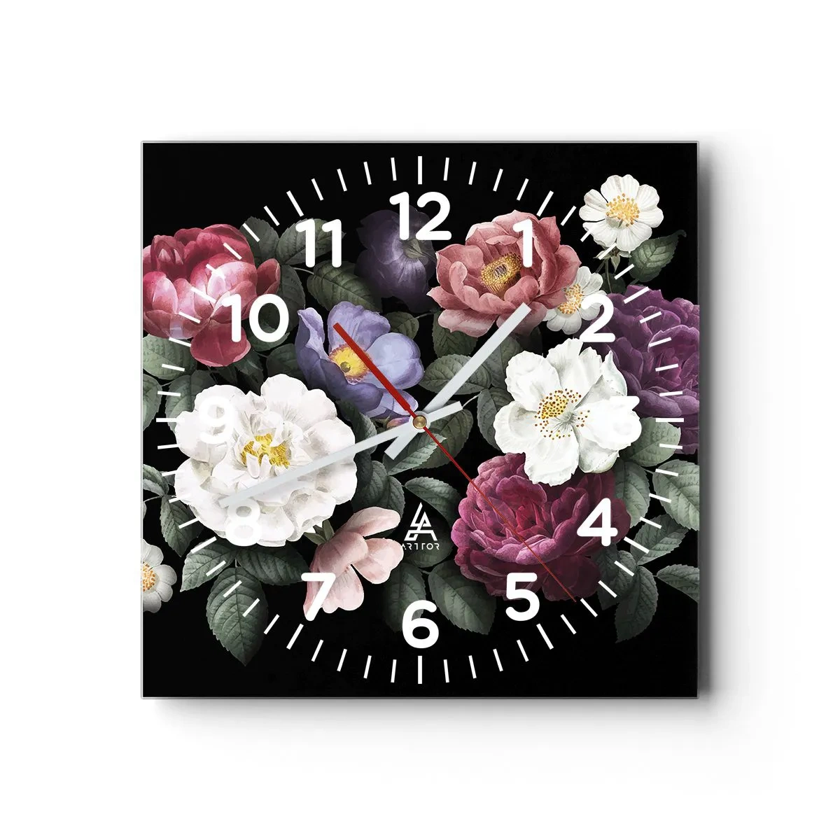 Wall clock - Clock on glass - From an English Garden - 40x40 cm