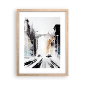 Poster in light oak frame - Study of a City: Architecture and Movement - 30x40 cm