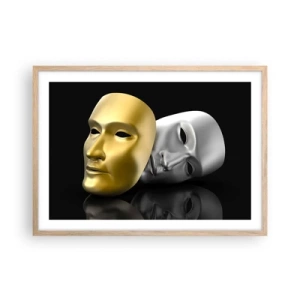 Poster in light oak frame - Life Is a Theatre - 70x50 cm