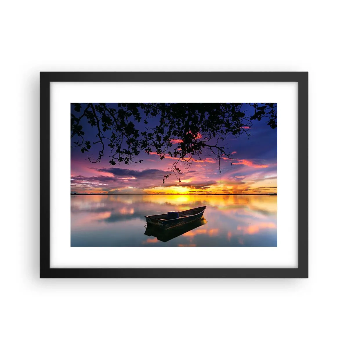 Poster in black frame - Serenity of the Lake - 40x30 cm