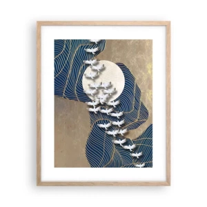 Poster in light oak frame - Freedom, Travel, Community - 40x50 cm