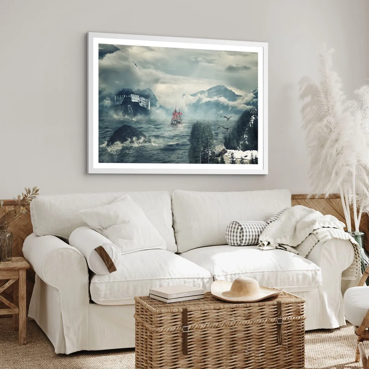 Poster in white frmae - On Magical Waters - 50x40 cm