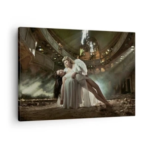 Canvas picture - Two figures in ruins with a play of light - 70x50cm - Spirit of Old Theatre - Modern wall decoration for the living room and bedroom ARTTOR
