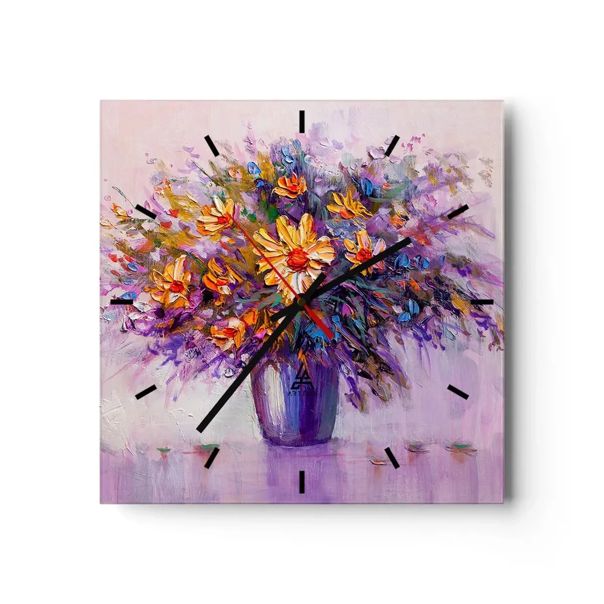 Wall clock - Clock on glass - Smells Sweet, Looks Sweet - 40x40 cm