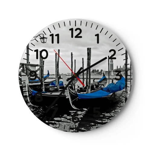 Wall clock - Clock on glass - Thoughtful Venice  - 30x30 cm