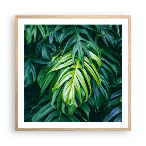 Poster in light oak frame - Immerse Yourself in Freshness - 60x60 cm