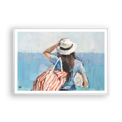 Poster in white frmae - Welcome to Holiday - 100x70 cm