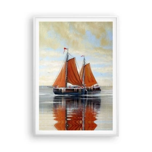 Poster in white frmae - Ahoy, Sailor, Sail… - 70x100 cm