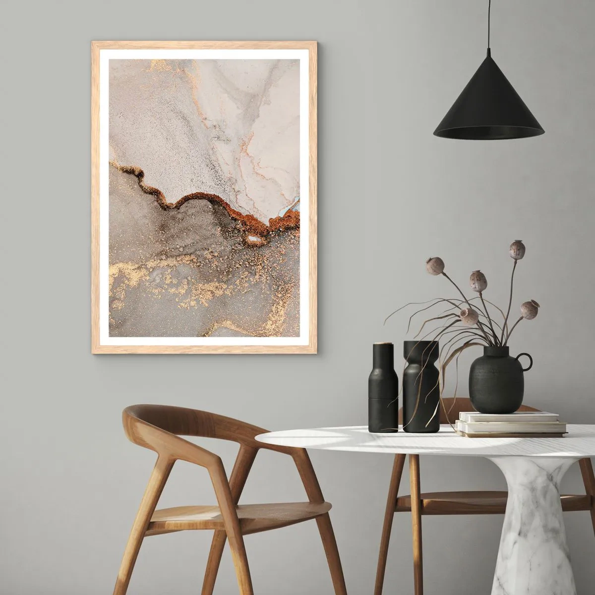 Poster in light oak frame - On the Border of Colours - 50x70 cm