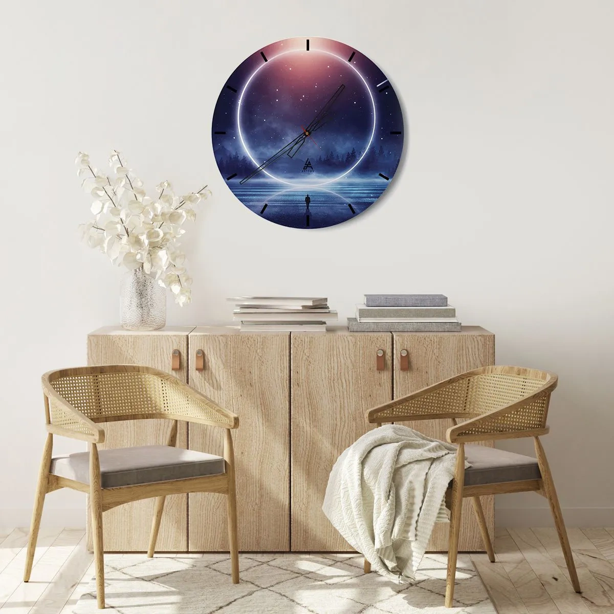 Wall clock - Clock on glass - They are Already Here… - 40x40 cm
