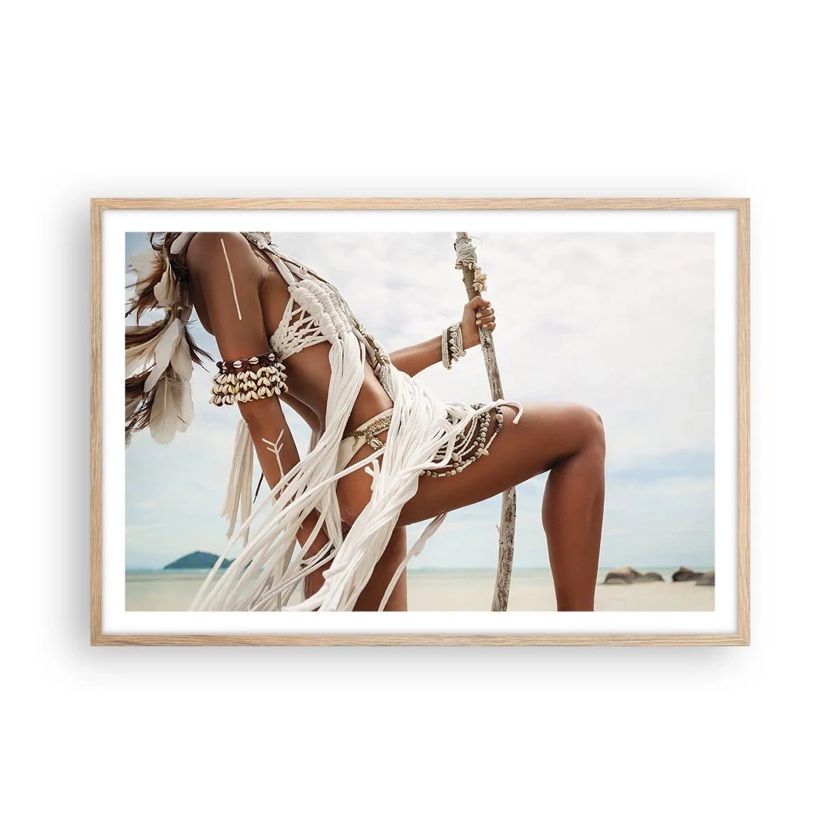 Poster in light oak frame - Priestess of the Sun - 91x61 cm