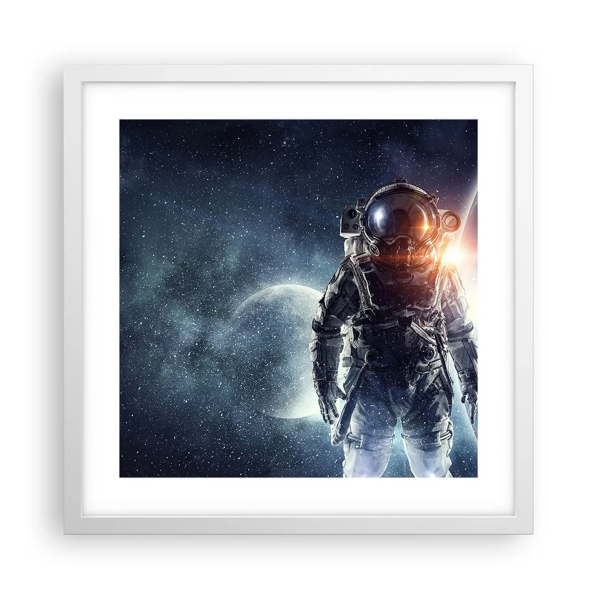Poster in white frmae - Space Adventure - 40x40 cm
