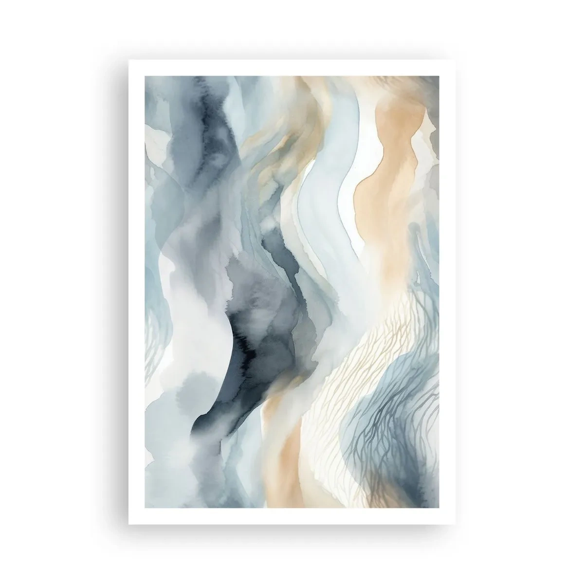 Poster - Snowy and Foggy Abstract - 70x100 cm