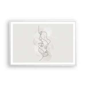 Poster in white frmae - Tangled up in an Embrace - 91x61 cm