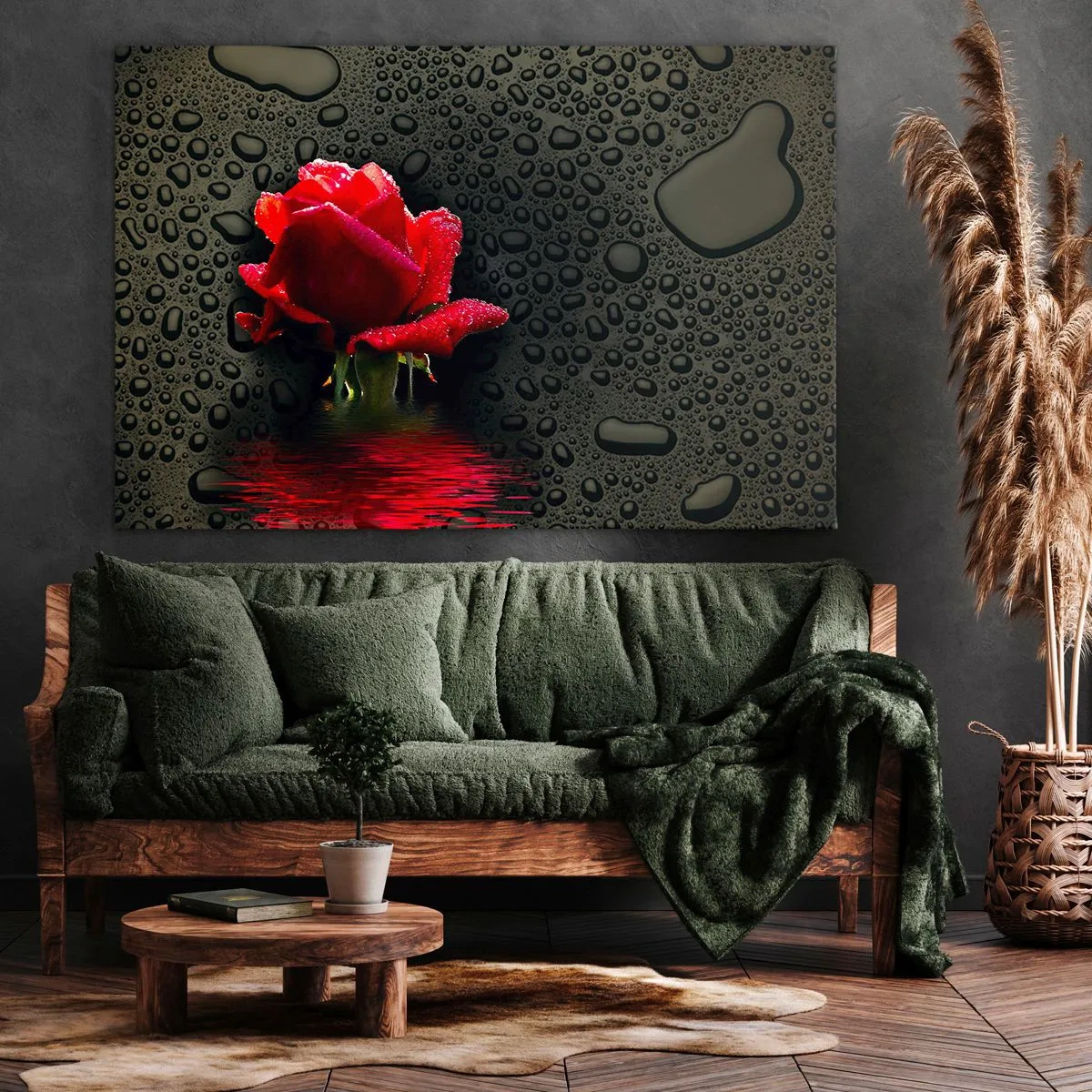 Canvas picture - Red and Black - 100x70 cm