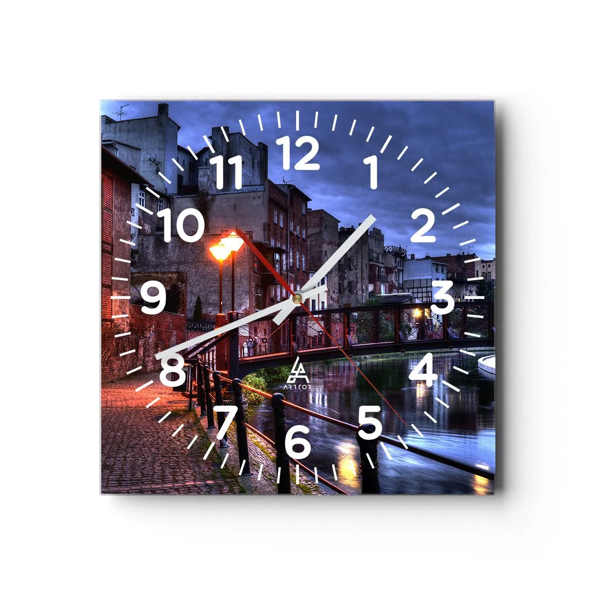 Wall clock - Clock on glass - Bydgoszcz You Did Not Know - 40x40 cm