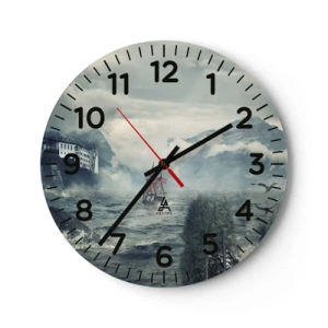 Wall clock - Clock on glass - On Magical Waters - 40x40 cm