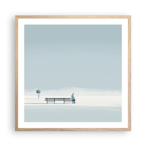 Poster in light oak frame - Yes, I Am Waiting - 60x60 cm