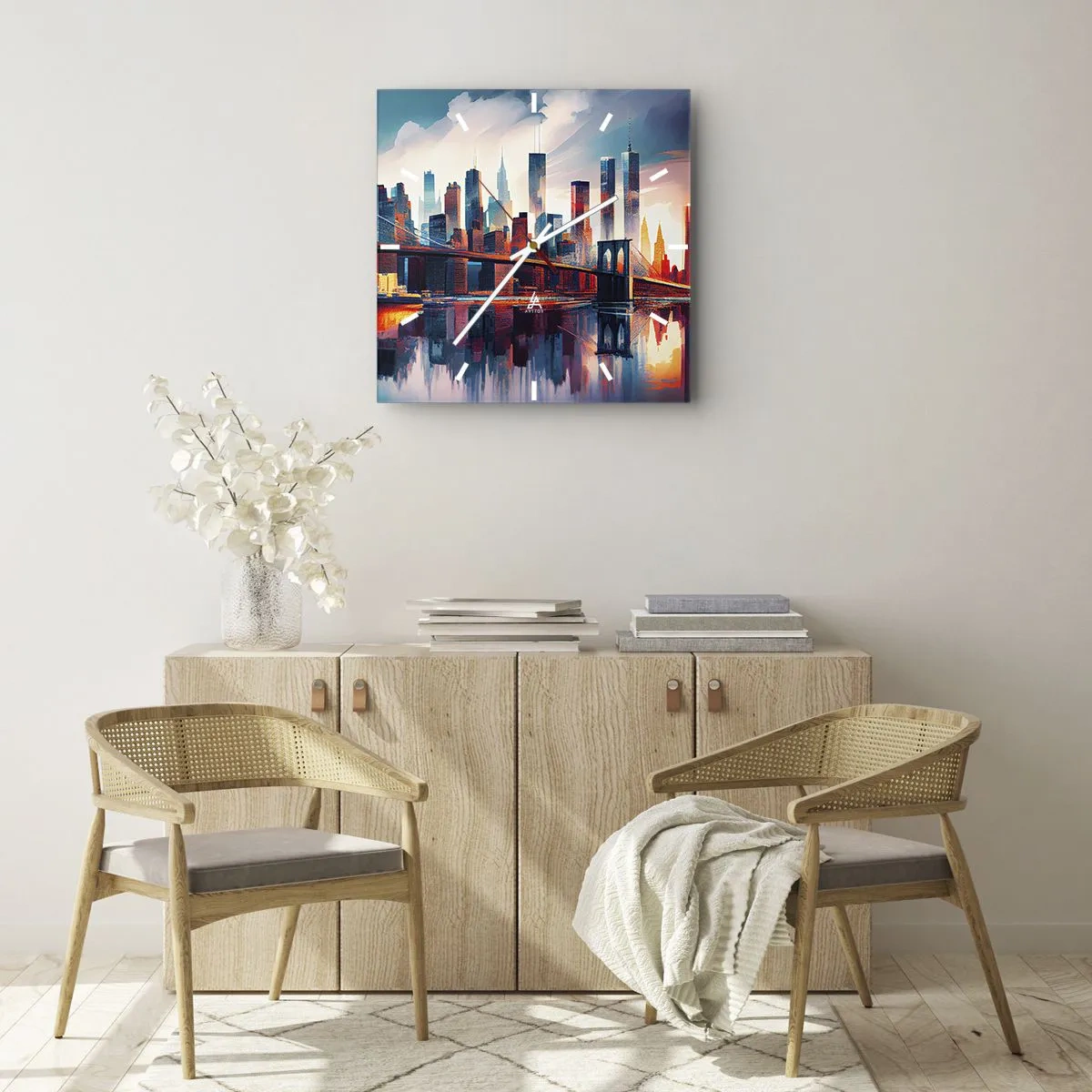 Wall clock - Clock on glass - Fabulous New York - 40x40 cm