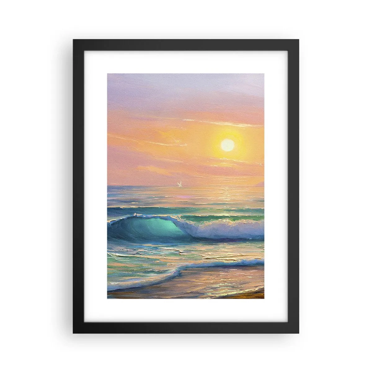 Poster in black frame - Turquoise Song of the Waves - 30x40 cm