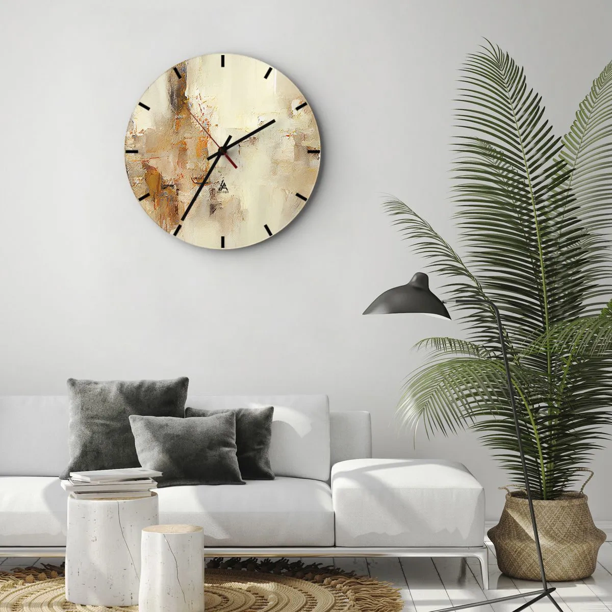 Wall clock - Clock on glass - Soul of Amber - 30x30 cm