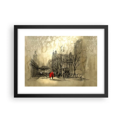 Poster in black frame - A Date in London Fog - 40x30 cm