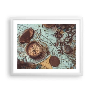 Poster in white frmae - For Adventurers - 50x40 cm