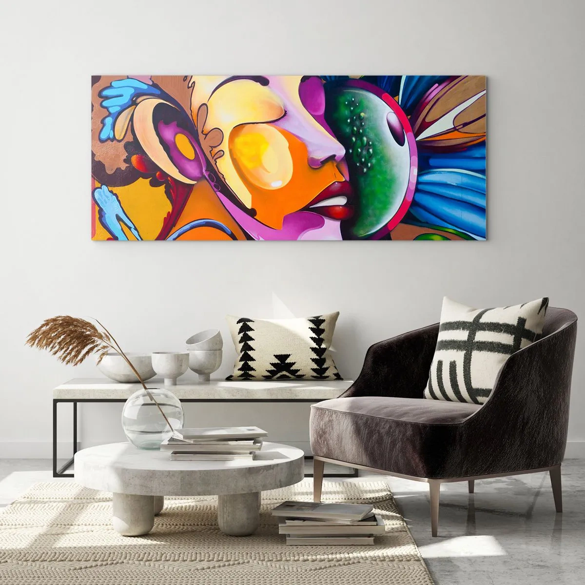 Glass picture - Touching with a Colour - 160x50 cm