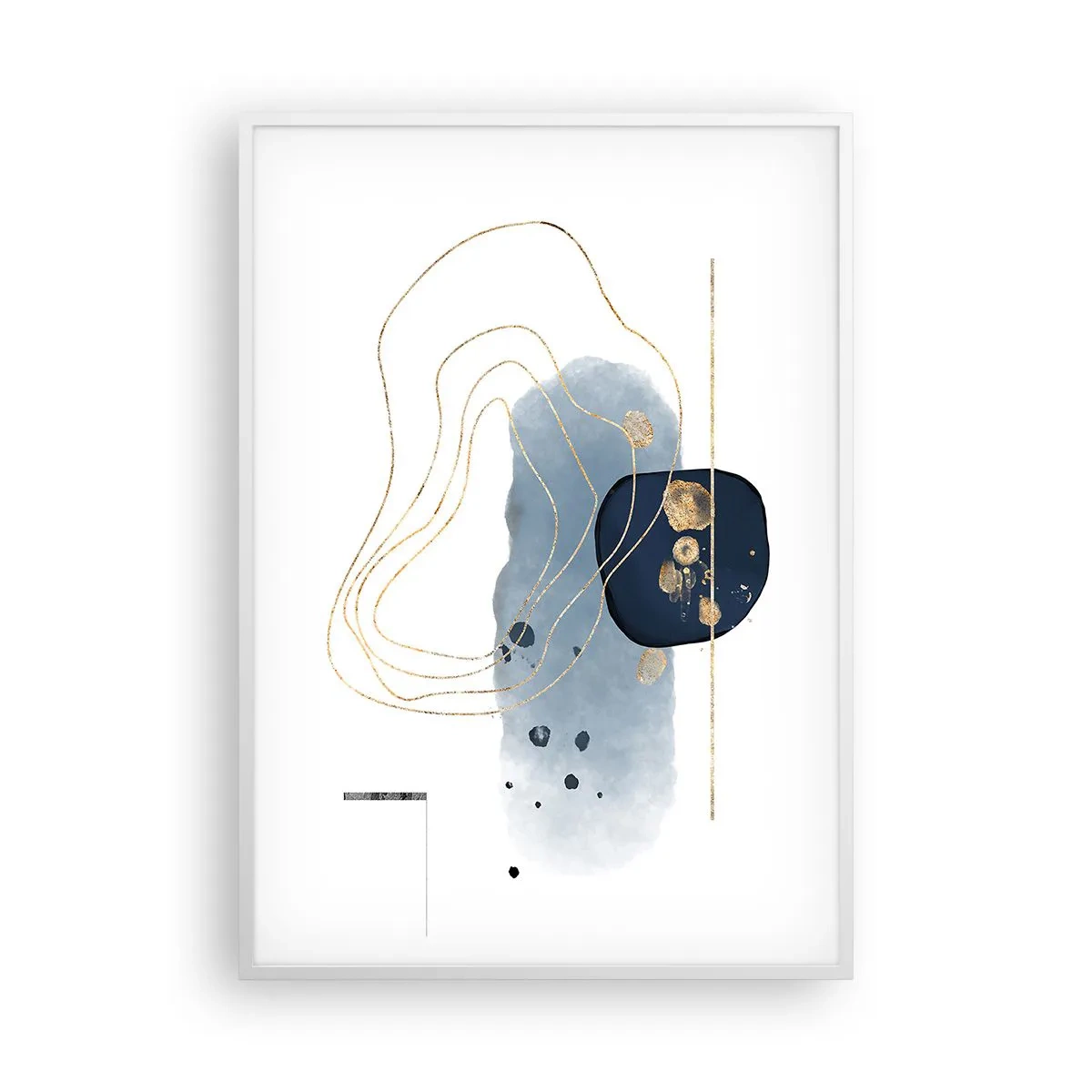 Poster in white frmae - Blue and Gold Fantasy - 70x100 cm