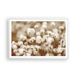Poster in white frmae - Fluffy field - 91x61 cm