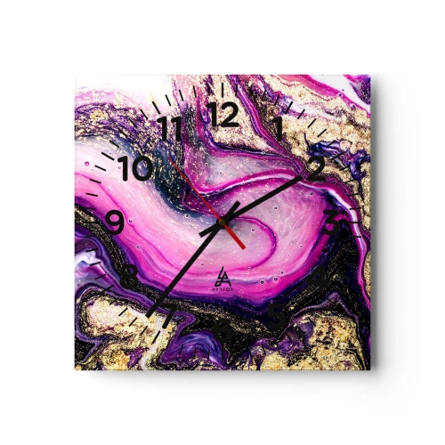 Wall clock - Clock on glass - Behind the Scenes - 30x30 cm