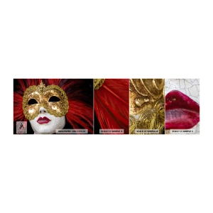 Photo Wallpaper Sample Self-Adhesive Deluxe Sticker - Promise Of Carnival Adventure - Venetian mask, Piece, Venice - 100x30 cm