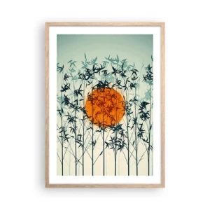 Poster in light oak frame - Japanese Sun - 50x70 cm