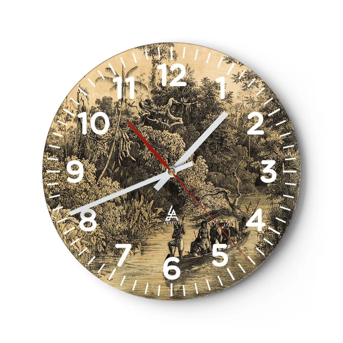 Wall clock - Clock on glass - Journey to the Spring - 30x30 cm
