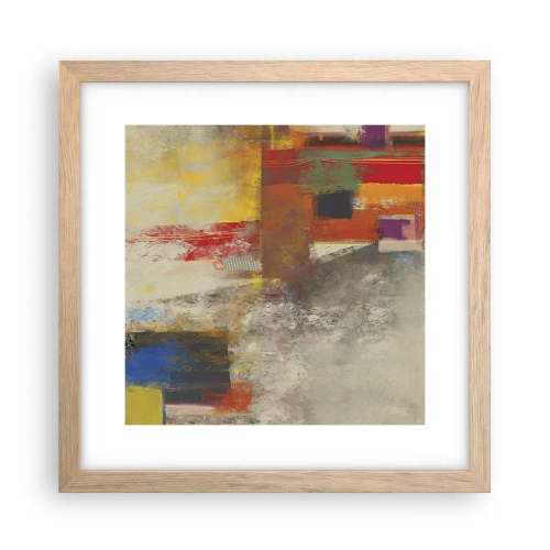 Poster in light oak frame - Geometry of Colours - 30x30 cm
