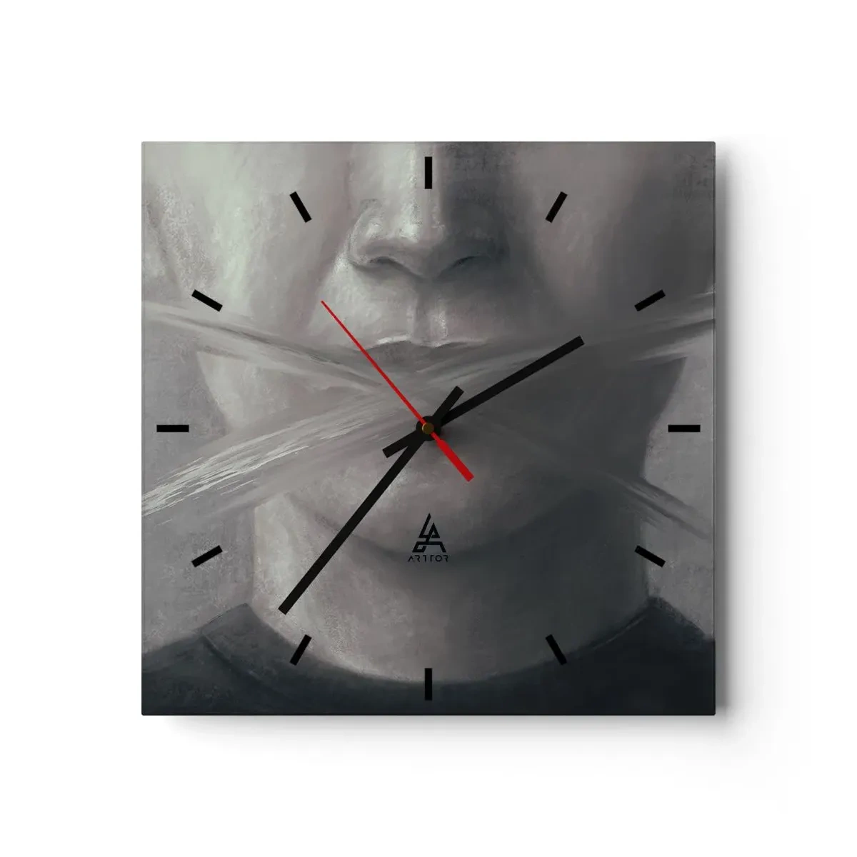 Wall clock - Clock on glass - Not a Word - 30x30 cm