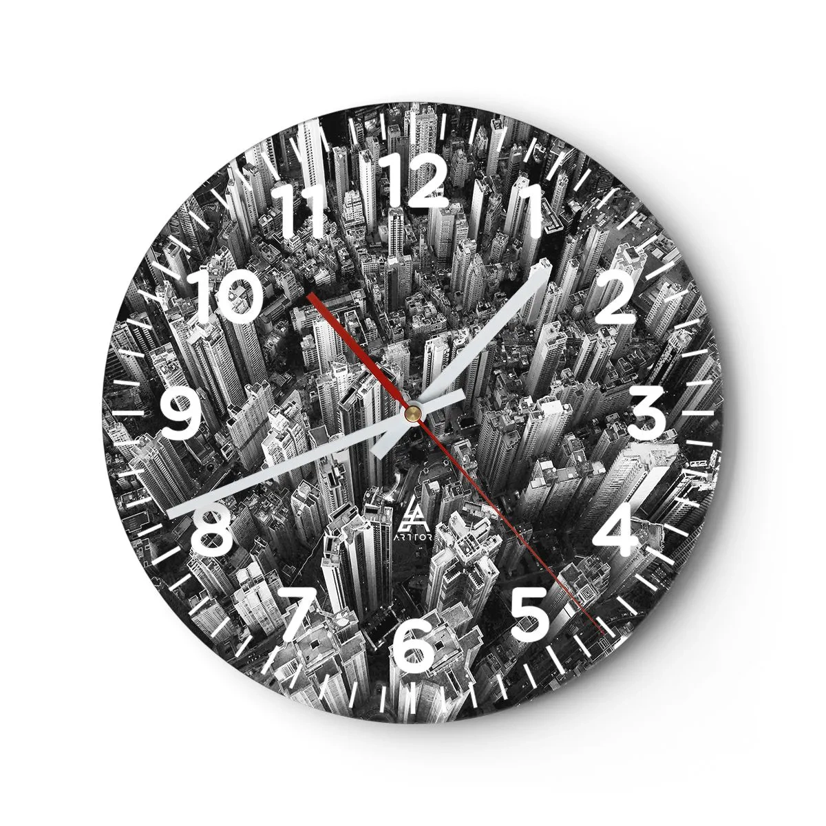 Wall clock - Clock on glass - Higher and Higher - 40x40 cm