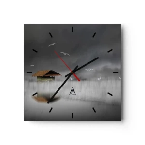 Wall clock - Clock on glass - Shelter from the Rain - 30x30 cm