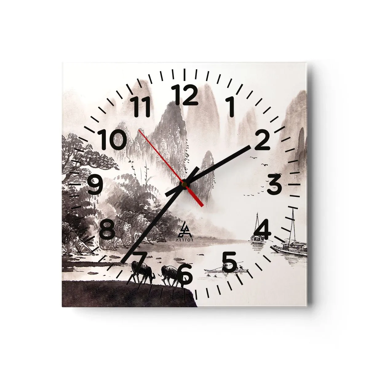 Wall clock - Clock on glass - Everyday Life in the East - 30x30 cm