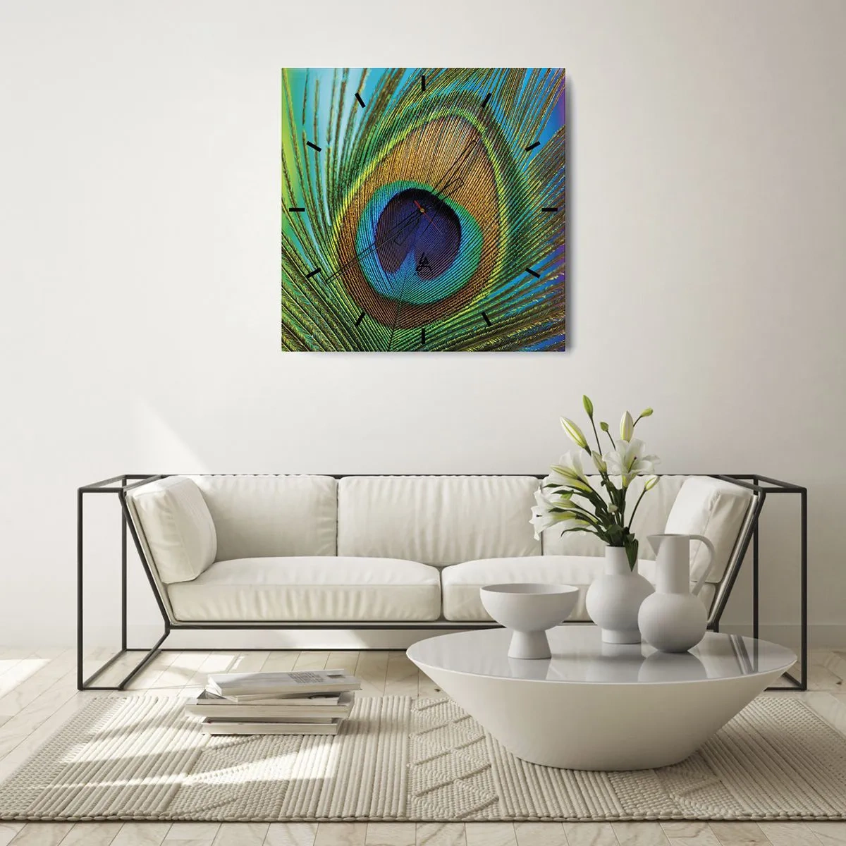 Wall clock - Clock on glass - Eye to Eye - 40x40 cm