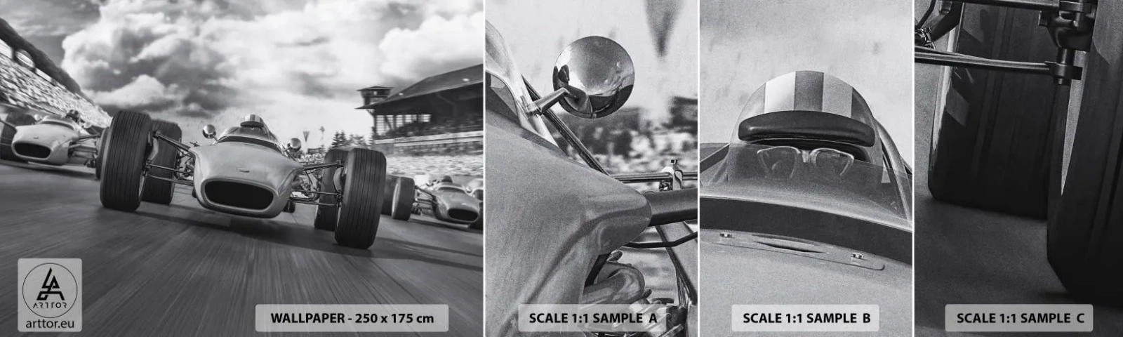 Photo Wallpaper Sample Self-Adhesive Deluxe Sticker - There is Power! - Formula 1, Vehicle, Race - 100x30 cm