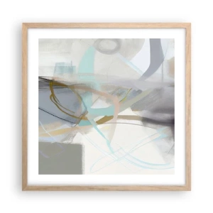 Poster in light oak frame - Foggy Abstract - 50x50 cm