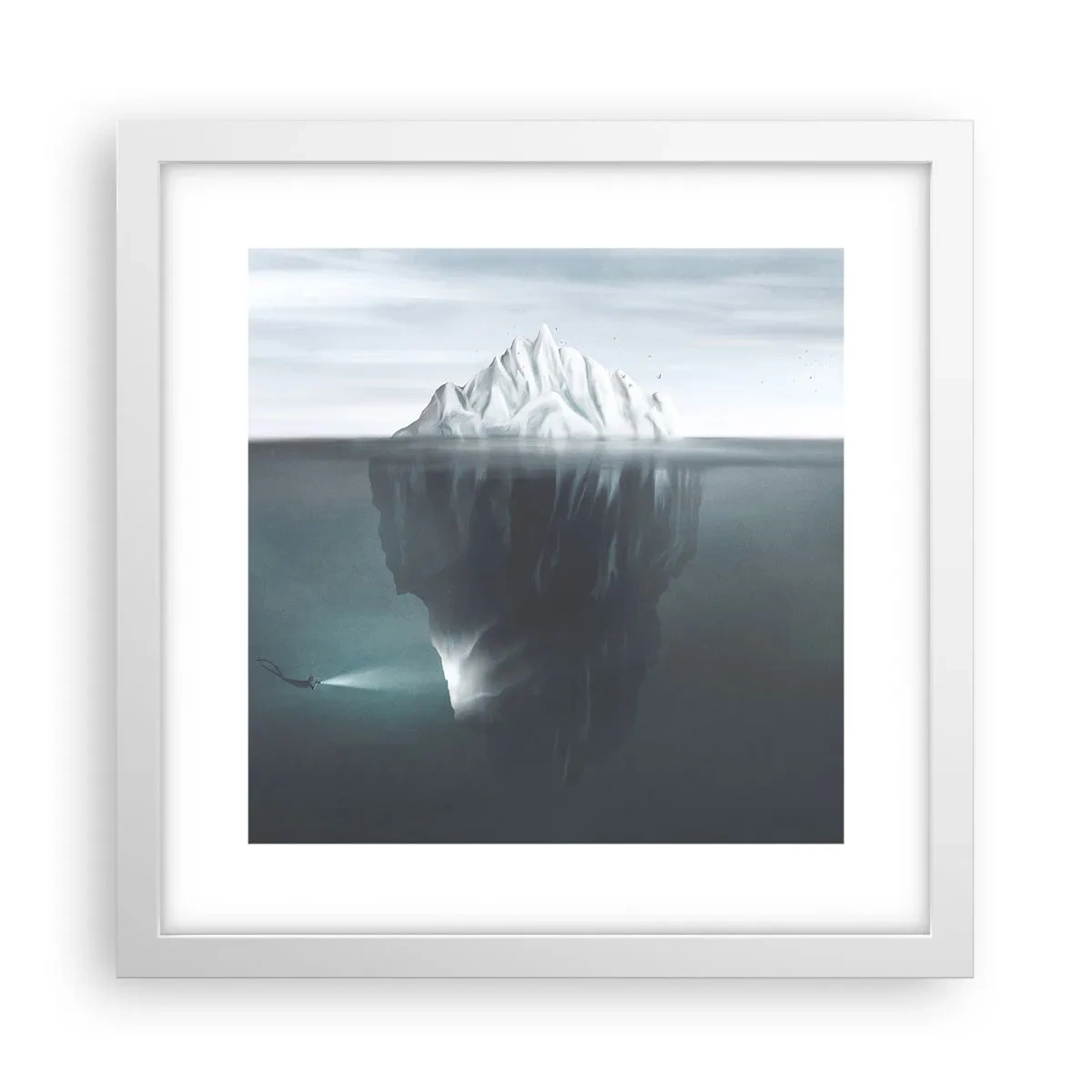 Poster in white frmae - Underwater Secret - 30x30 cm