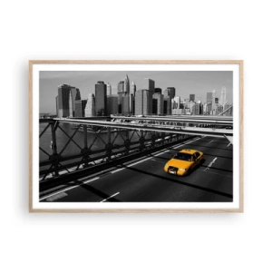 Poster in light oak frame - Colour of a Big City - 100x70 cm